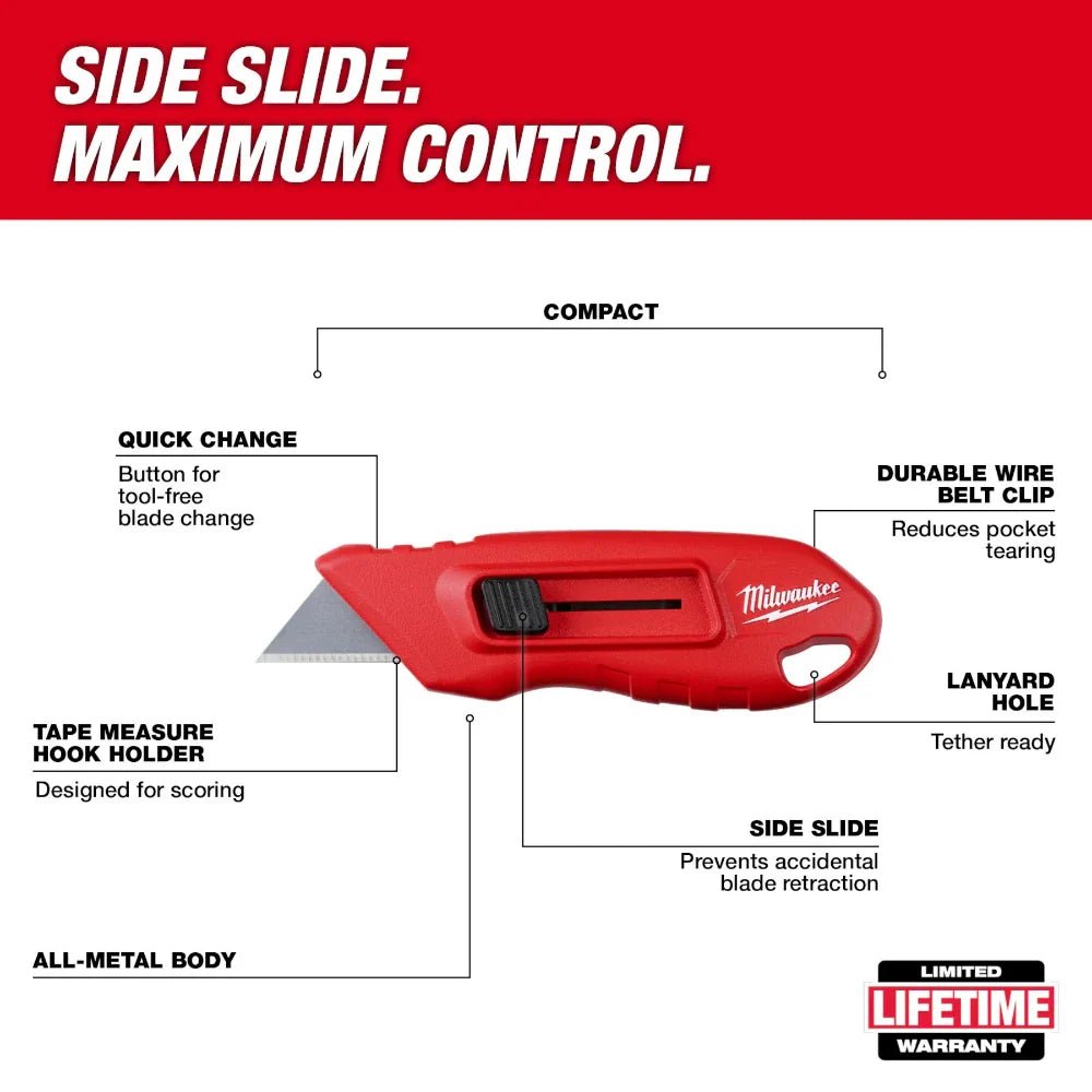 Milwaukee 48 - 22 - 1516 Compact Side Slide Utility Knife - Fire Protection Parts