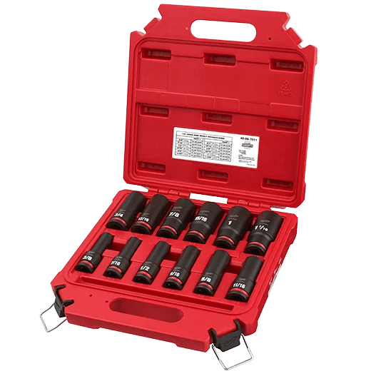 Milwaukee 49 - 66 - 7011 12PCSHOCKWAVE Impact Duty™ 1/2" Drive SAE Deep 6 Point Socket Set - Fire Protection Parts