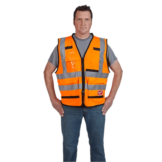 Milwaukee Class 2 High Visibility Orange Performance Safety Vest - Fire Protection Parts