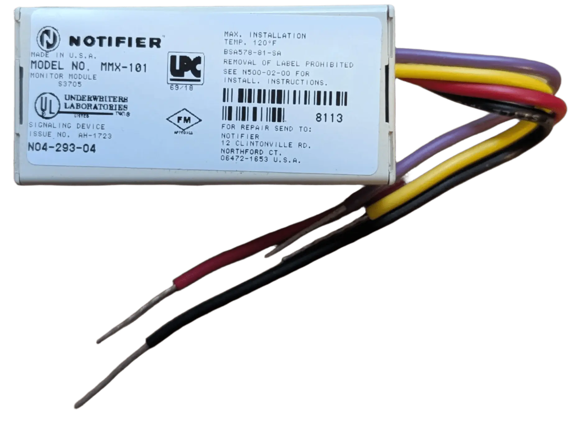 Notifier MMX-101 Addressable Mini Monitor Module by Fredland Supply Company