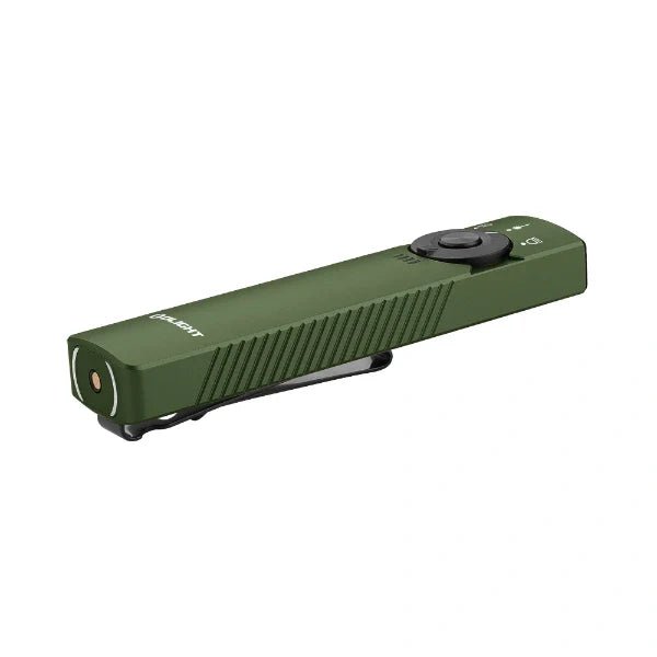 OLIGHT ARKFELDPRO3RODGV3 Arkfeld Pro Flat EDC Flashlight with LED Light UV and Laser - OD Green - Fire Protection Parts