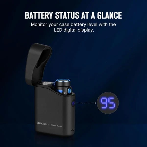 OLIGHT BATON4KITBK Baton 4 Powerful EDC Flashlight 1300 Lumens - Black - Premium (With Charging Case) - Fire Protection Parts