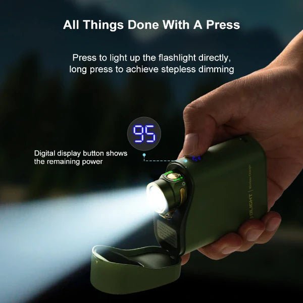OLIGHT BATON4KITODG Baton 4 Powerful EDC Flashlight 1300 Lumens - OD Green - Premium (With Charging Case) - Fire Protection Parts