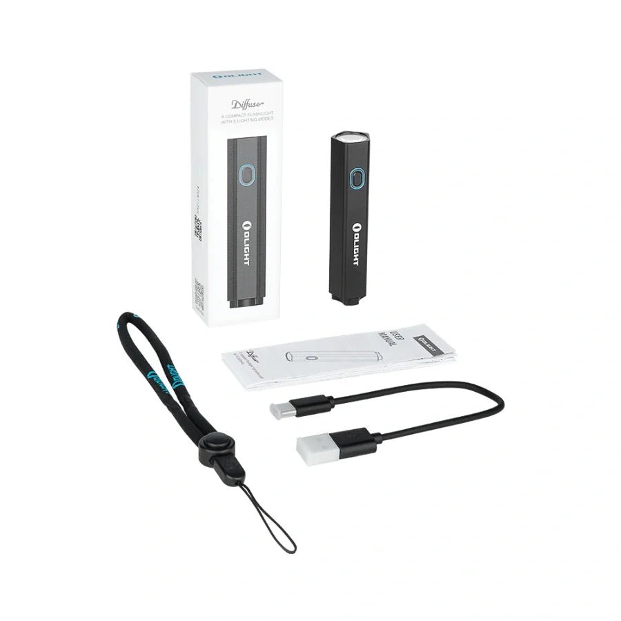 OLIGHT DIFFUSEBK Diffuse 700 Lumens EDC Pocket Flashlight - Black - Fire Protection Parts
