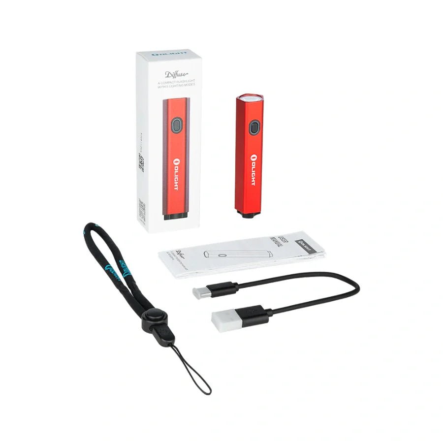 OLIGHT DIFFUSERD Diffuse 700 Lumens EDC Pocket Flashlight - Red - Fire Protection Parts