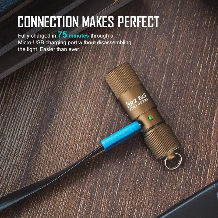 OLIGHT I1R2 EOS Keychain Flashlight Kit - Desert Tan - Fire Protection Parts