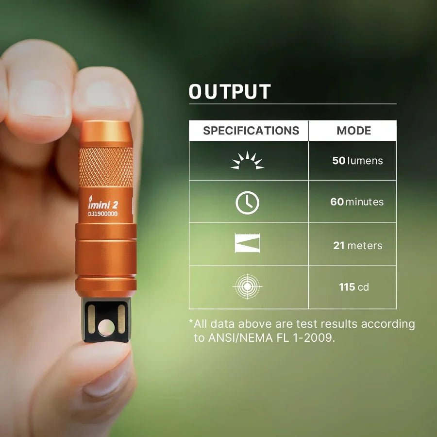 OLIGHT IMINI2OG imini 2 Rechargeable Mini Flashlight - Orange - Fire Protection Parts