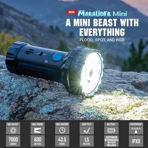 OLIGHT MARAUDERMINIBK Marauder Mini Powerful LED Flashlight With RGB - Fire Protection Parts