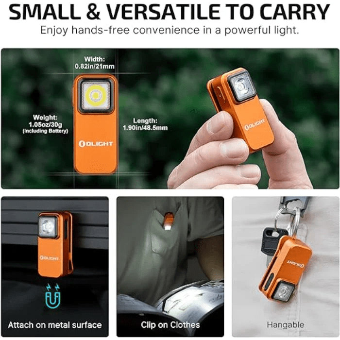 OLIGHT OCLIPOG Oclip Clip Light with White and Red Light - Orange - Fire Protection Parts