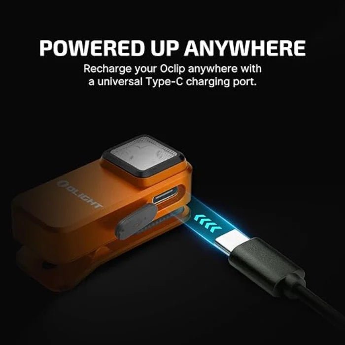 OLIGHT OCLIPOG Oclip Clip Light with White and Red Light - Orange - Fire Protection Parts