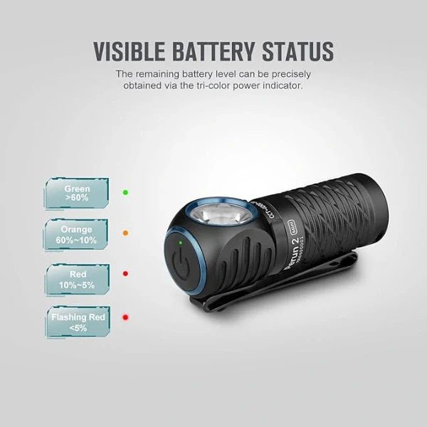 OLIGHT PERUN2MINIBKCW Perun 2 Mini LED Rechargeable Headlamp - Fire Protection Parts