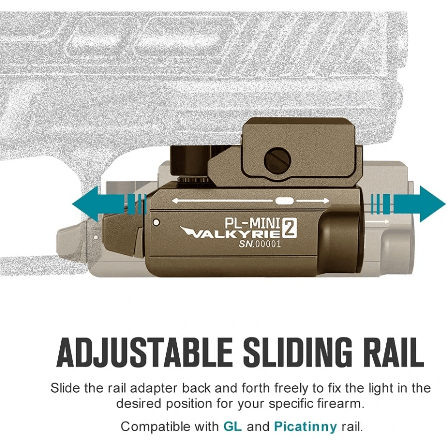 OLIGHT PLMINI2DT PL - MINI 2 Valkyrie Tactical Light - Desert Tan - Fire Protection Parts