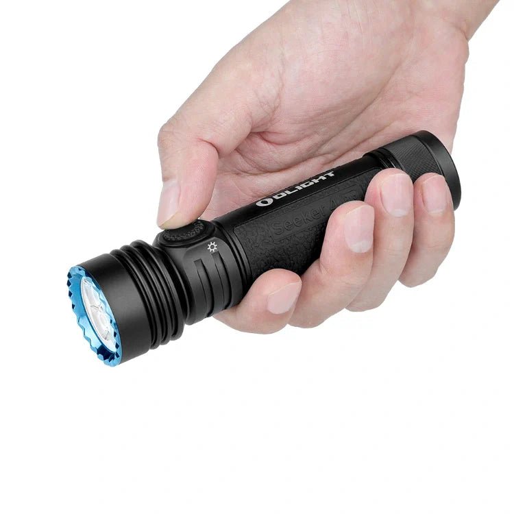 OLIGHT SEEKER4PROMTBKCW Seeker 4 Pro High Power Flashlight - Matte Black CW(5700~7000K) - Fire Protection Parts