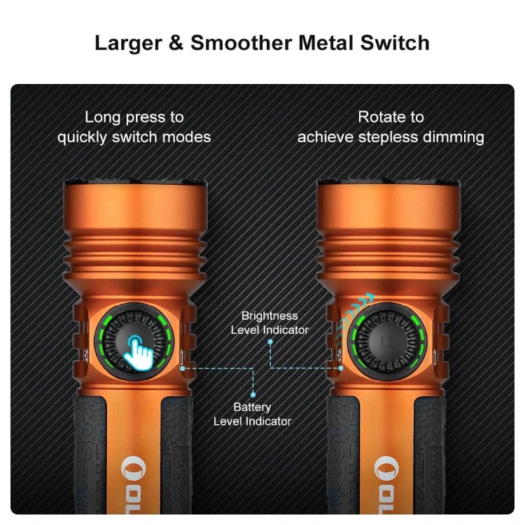 OLIGHT SEEKER4PROOG Seeker 4 Pro High Power Flashlight - Orange CW(5700~7000K) - Fire Protection Parts