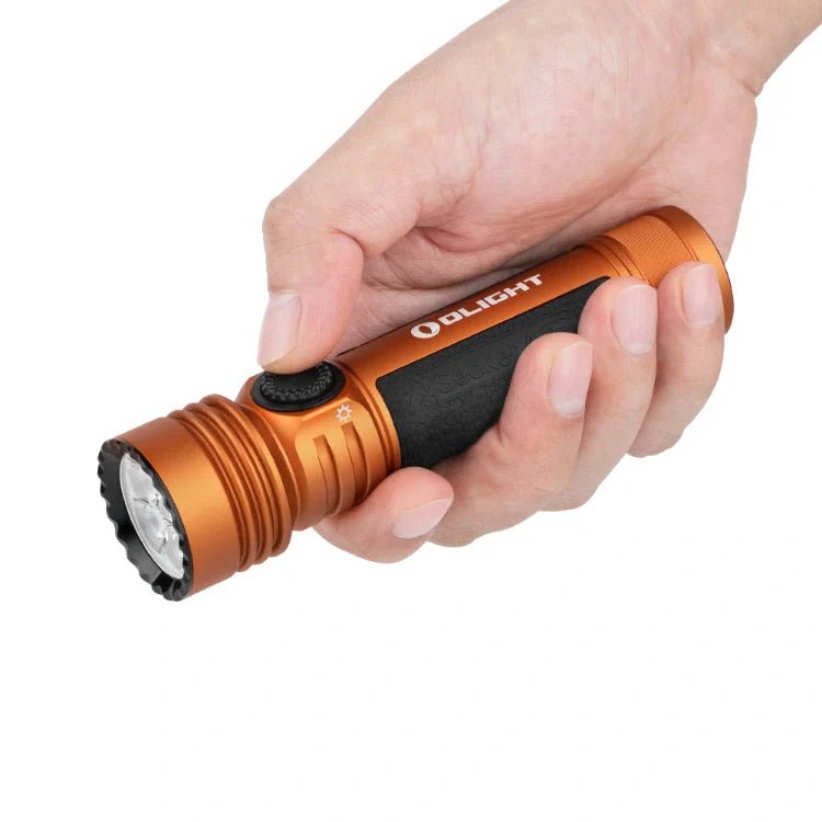 OLIGHT SEEKER4PROOG Seeker 4 Pro High Power Flashlight - Orange CW(5700~7000K) - Fire Protection Parts