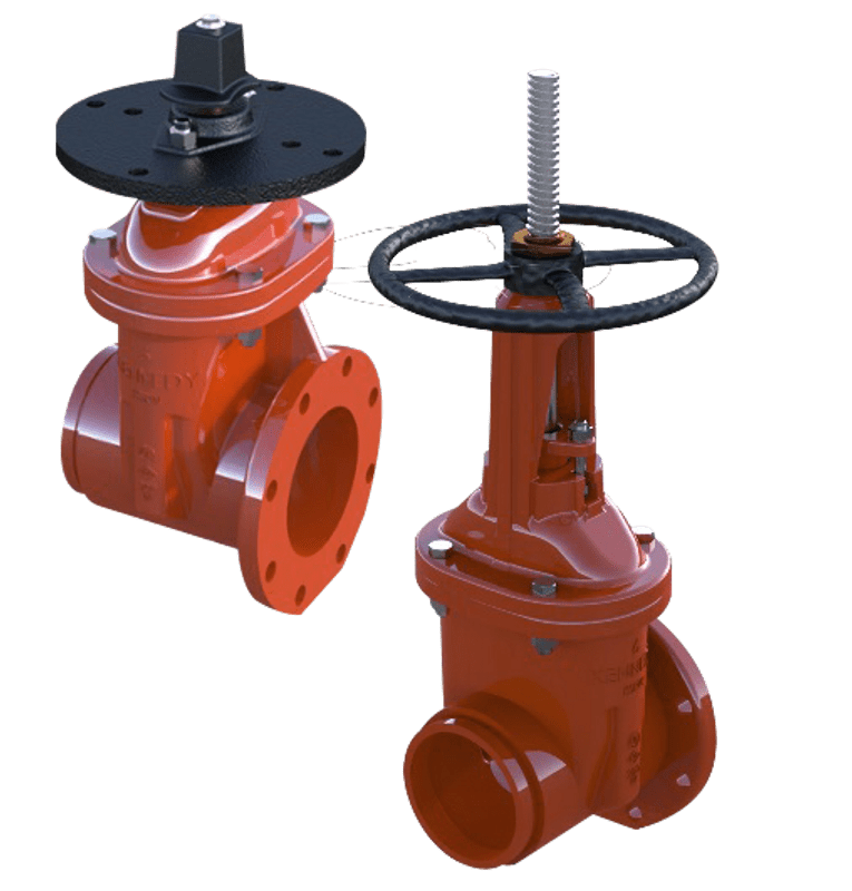 OSY Flanged Gate Valve 350psi Resilient Wedge 2" NRS - Fire Protection Parts