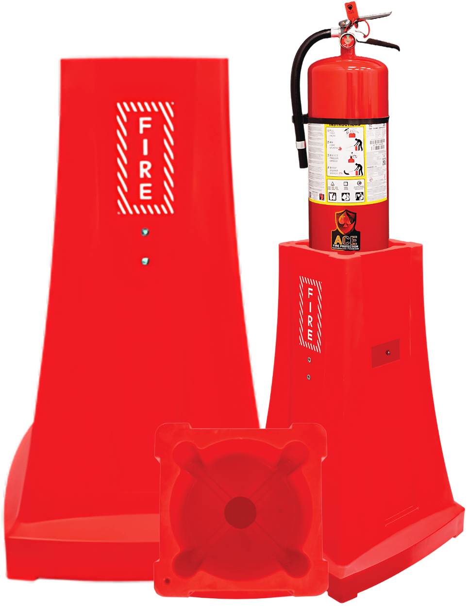PORTABLE AND STACKABLE FIRE EXTINGUISHER STAND - Fire Protection Parts