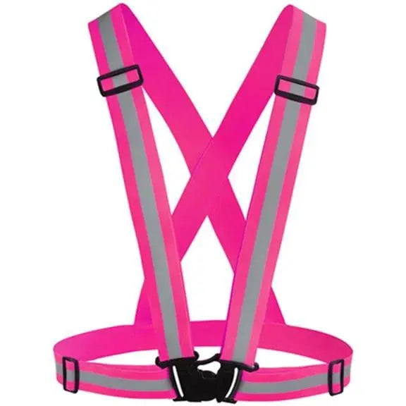Premium Elastic Flex fit High Visibility Hi Vis Fluorescent Safety Vest/Belt/Suspender by Just In Trend