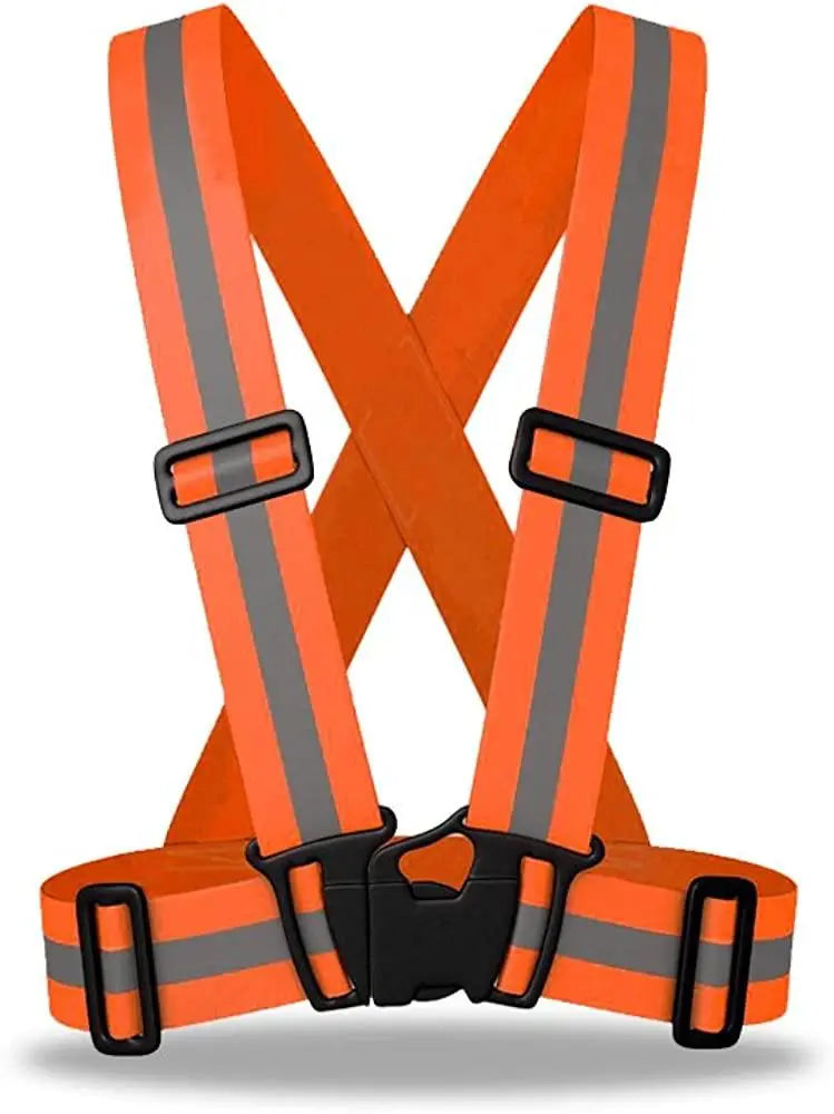 Premium Elastic Flex fit High Visibility Hi Vis Fluorescent Safety Vest/Belt/Suspender by Just In Trend
