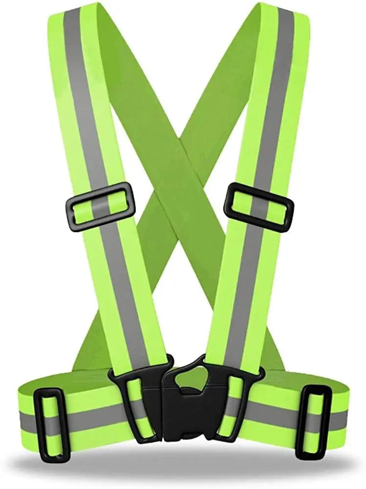 Premium Elastic Flex fit High Visibility Hi Vis Fluorescent Safety Vest/Belt/Suspender by Just In Trend