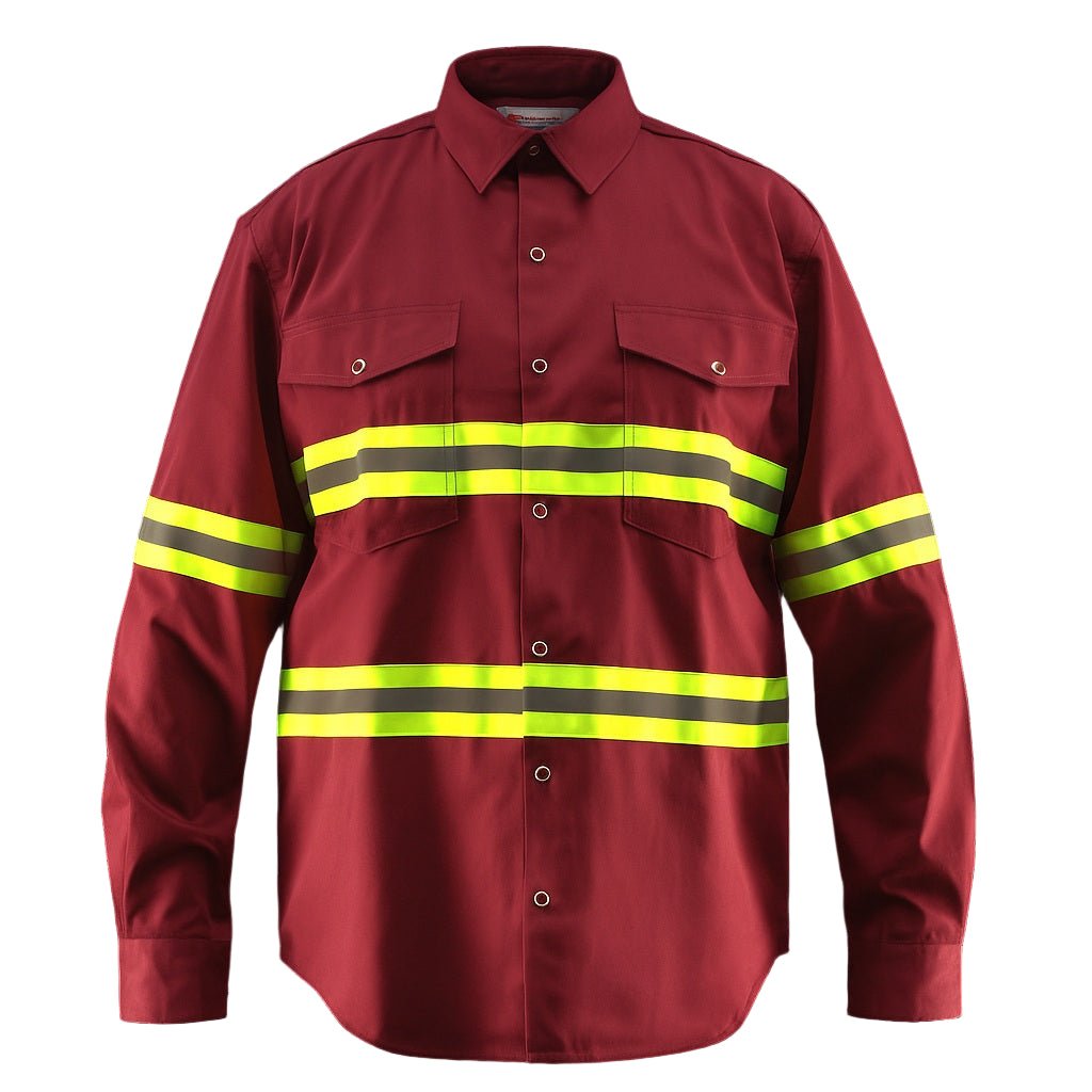 Premium High Visibility Hi Vis Reflective Safety Work Shirts - Full Sleeve - Fire Protection Parts