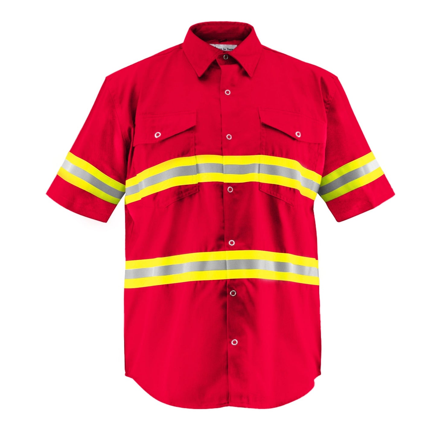 Premium High Visibility Hi Vis Reflective Safety Work Shirts - Half Sleeve - Fire Protection Parts