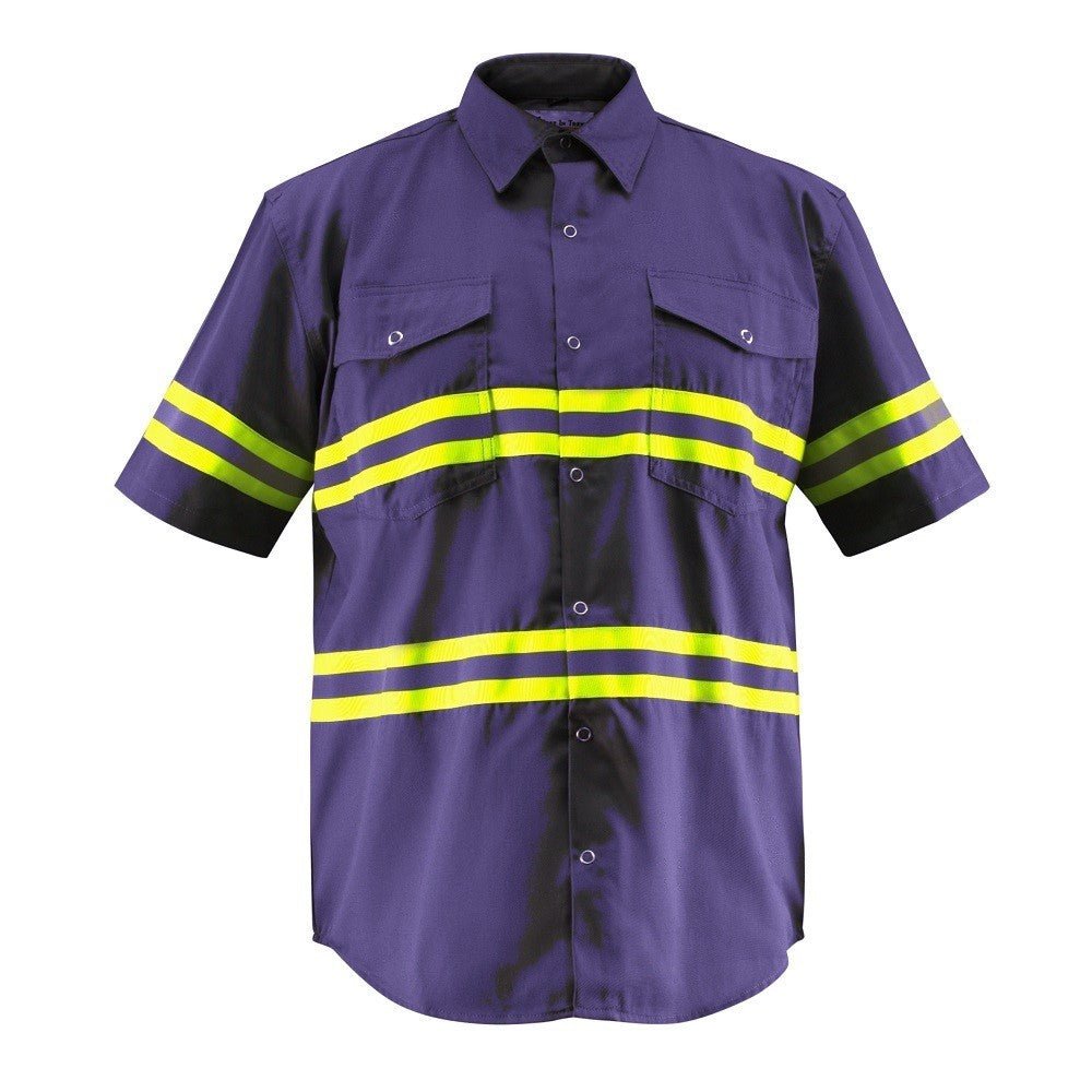 Premium High Visibility Hi Vis Reflective Safety Work Shirts - Half Sleeve - Fire Protection Parts