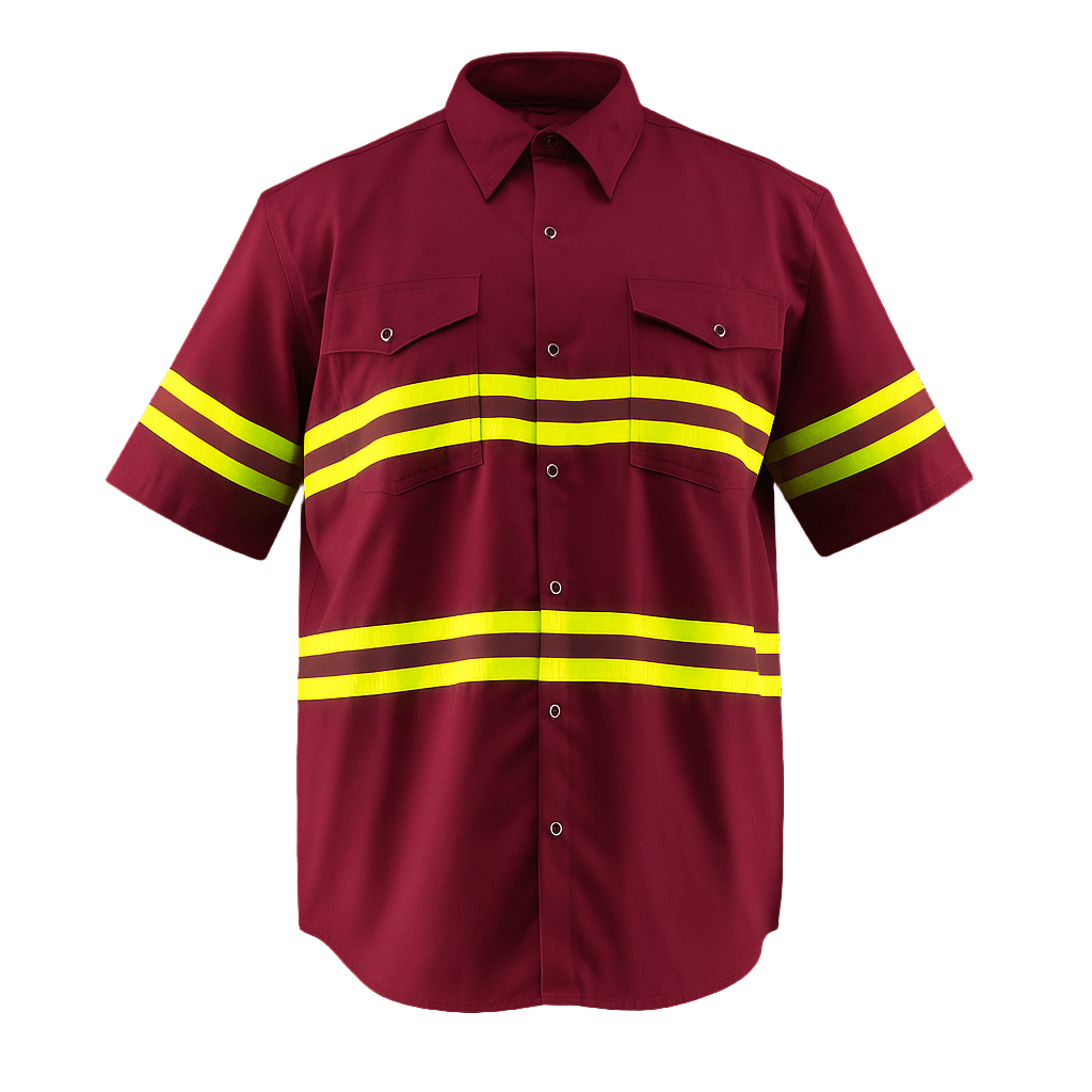 Premium High Visibility Hi Vis Reflective Safety Work Shirts - Half Sleeve - Fire Protection Parts