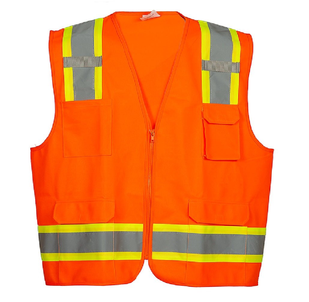 Premium High Visibility Hi Vis Safety Vest - Fluorescent - 100% Poly Knit - Fire Protection Parts