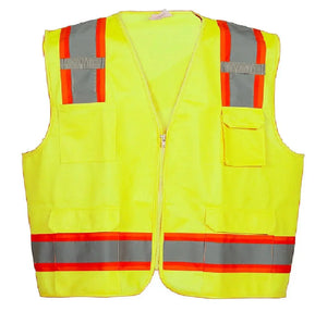 Premium High Visibility Hi Vis Safety Vest - Fluorescent - 100% Poly Knit by Just In Trend