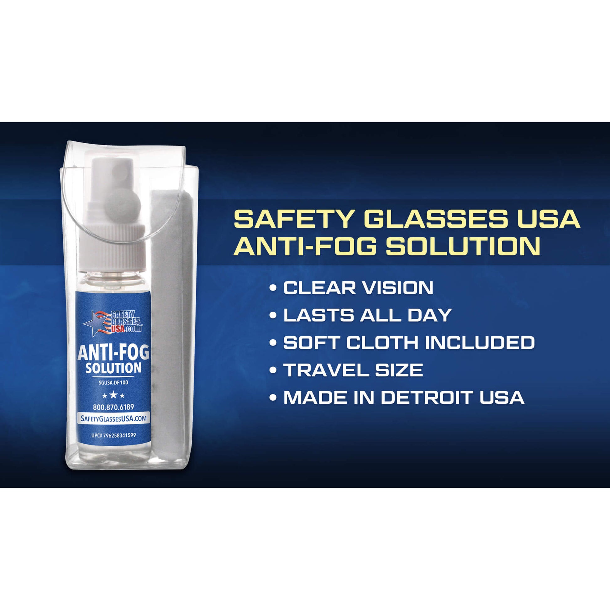 Safety Glasses USA DEFOGIT Anti - Fog Spray Kit For Glasses Made In USA - Fire Protection Parts