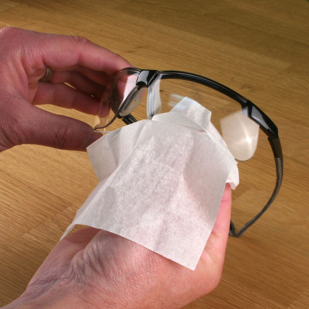 Safety Glasses USA Pre - moistened Lens Cleaning Wipes, Box of 100, Made In USA - Fire Protection Parts
