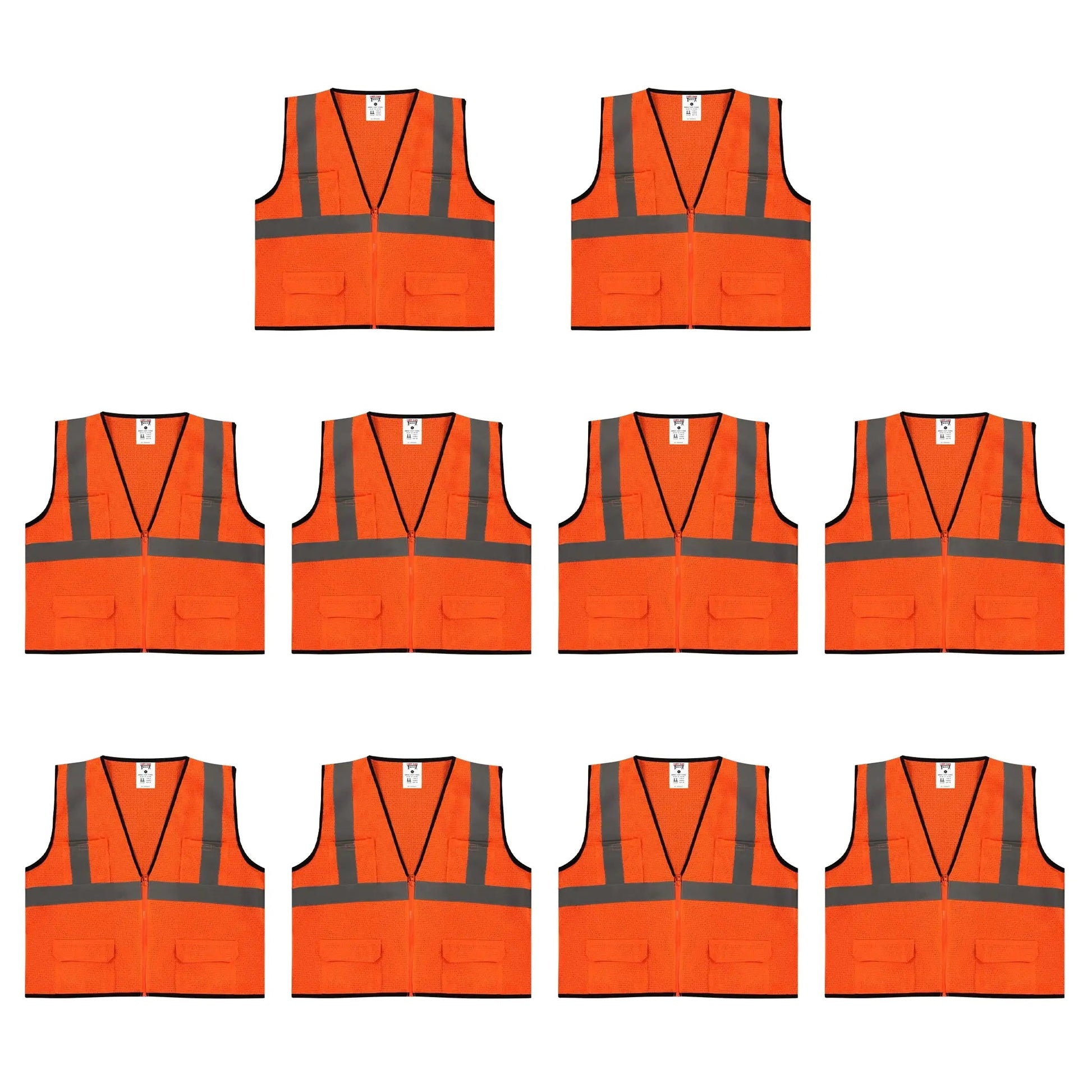 Safety Main 05EAMO Economy Vest, Class 2, All Mesh, Hi - Vis Orange, Pack of 10 - Fire Protection Parts