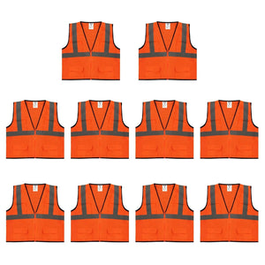 Safety Main 05EAMO Economy Vest, Class 2, All Mesh, Hi-Vis Orange, Pack of 10 by Enviro Safety Products