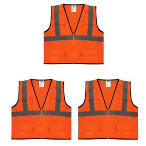 Safety Main 05EAMO Economy Vest, Class 2, All Mesh, Hi-Vis Orange, Pack of 3 by Enviro Safety Products