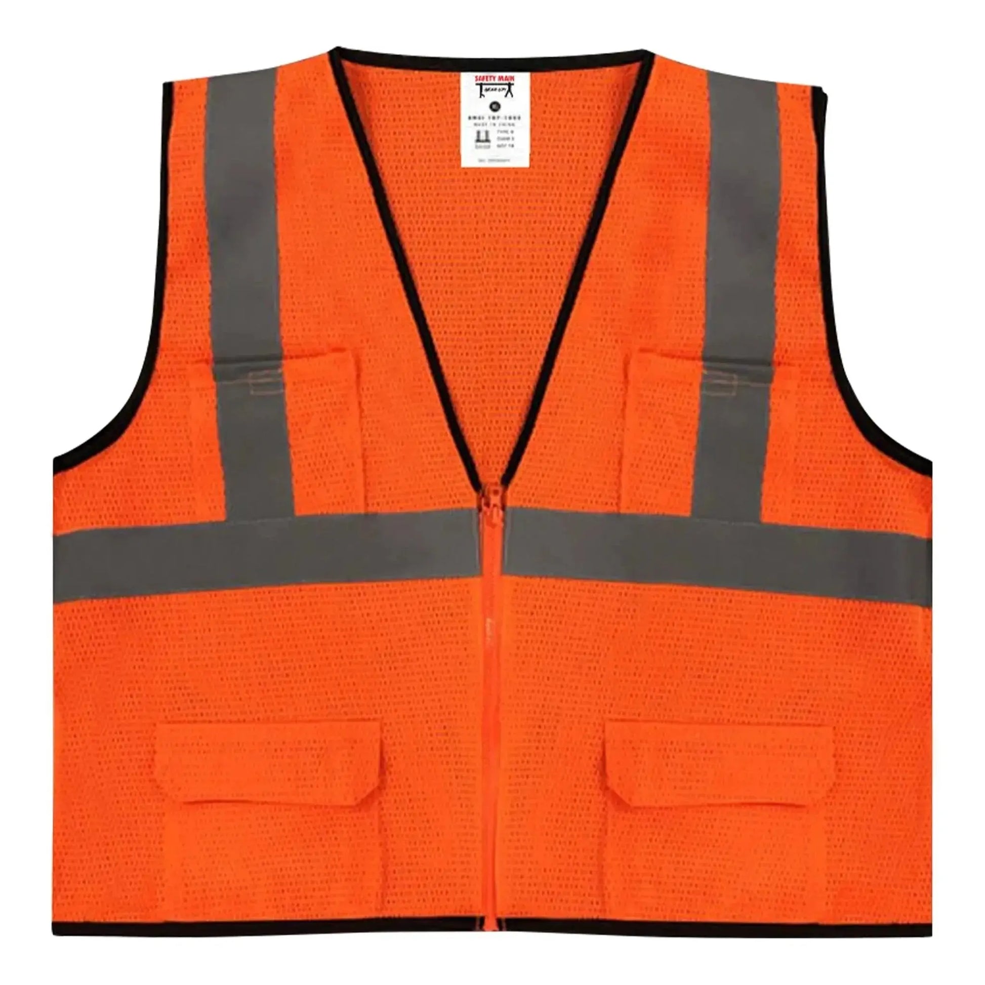Safety Main 05EAMO Economy Vest, Class 2, All Mesh, Hi-Vis Orange, Pack of 3 by Enviro Safety Products