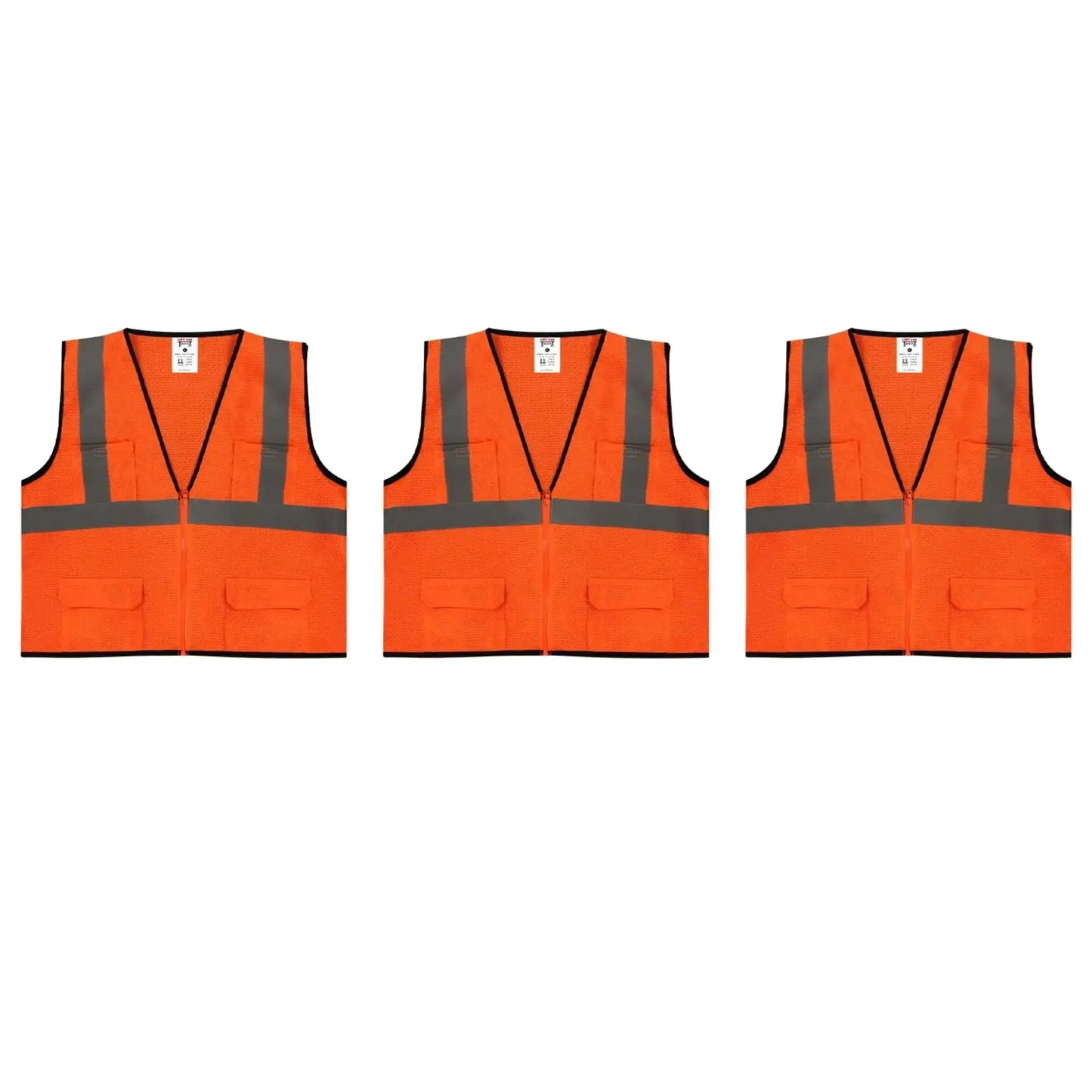 Safety Main 05EAMO Economy Vest, Class 2, All Mesh, Hi-Vis Orange, Pack of 3 by Enviro Safety Products