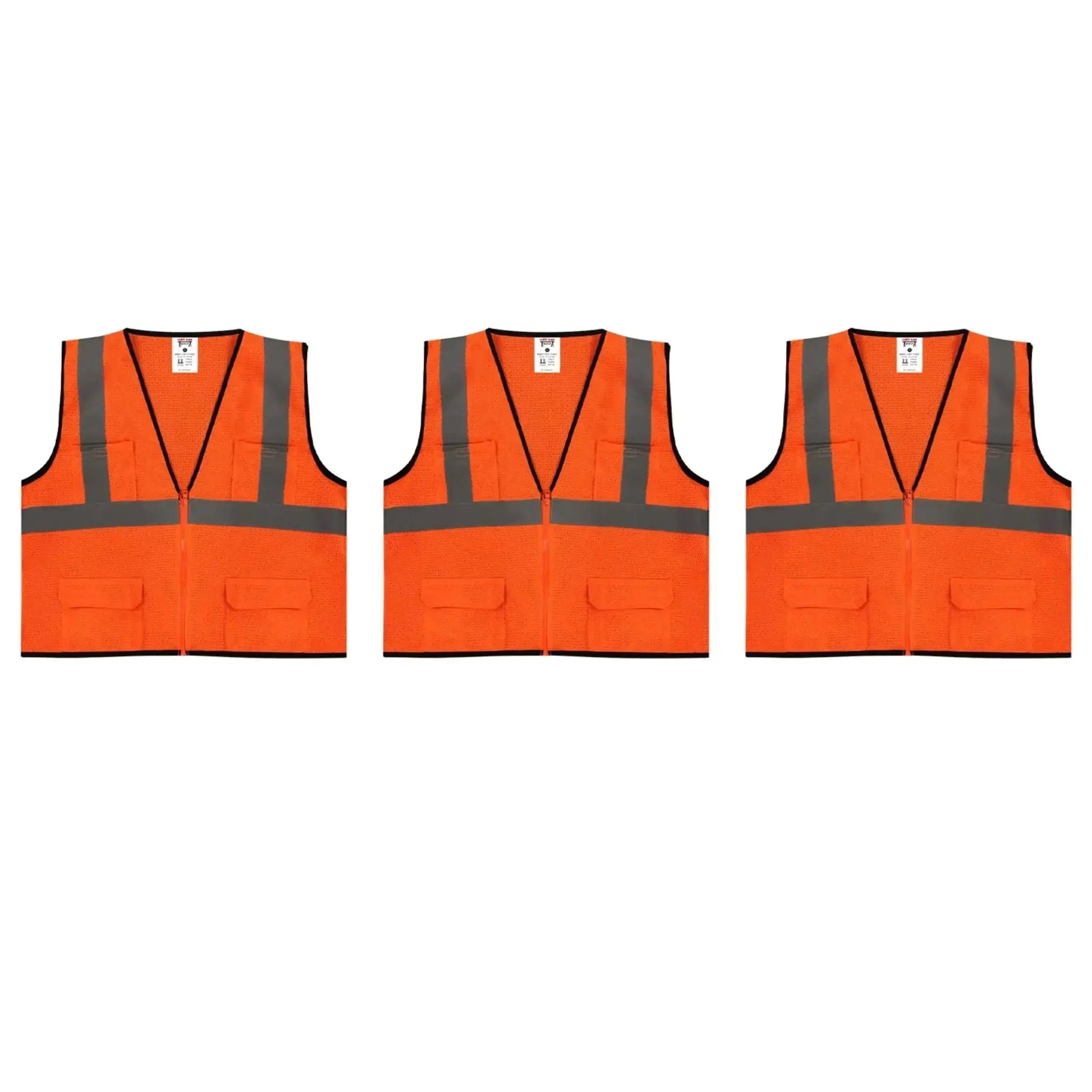 Safety Main 05EAMO Economy Vest, Class 2, All Mesh, Hi-Vis Orange, Pack of 3 by Enviro Safety Products