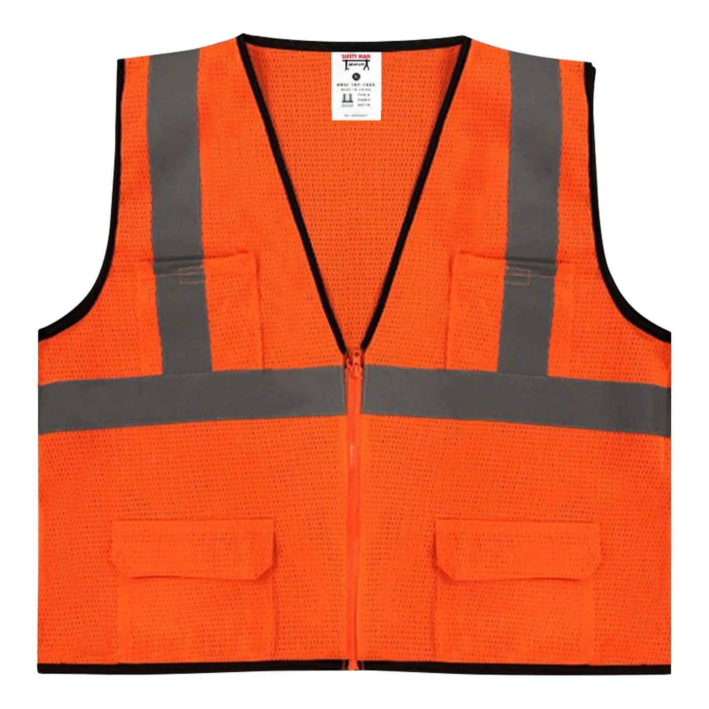 Safety Main 05EAMO Economy Vest, Class 2, All Mesh, Hi - Vis Orange, Pack of 5 - Fire Protection Parts