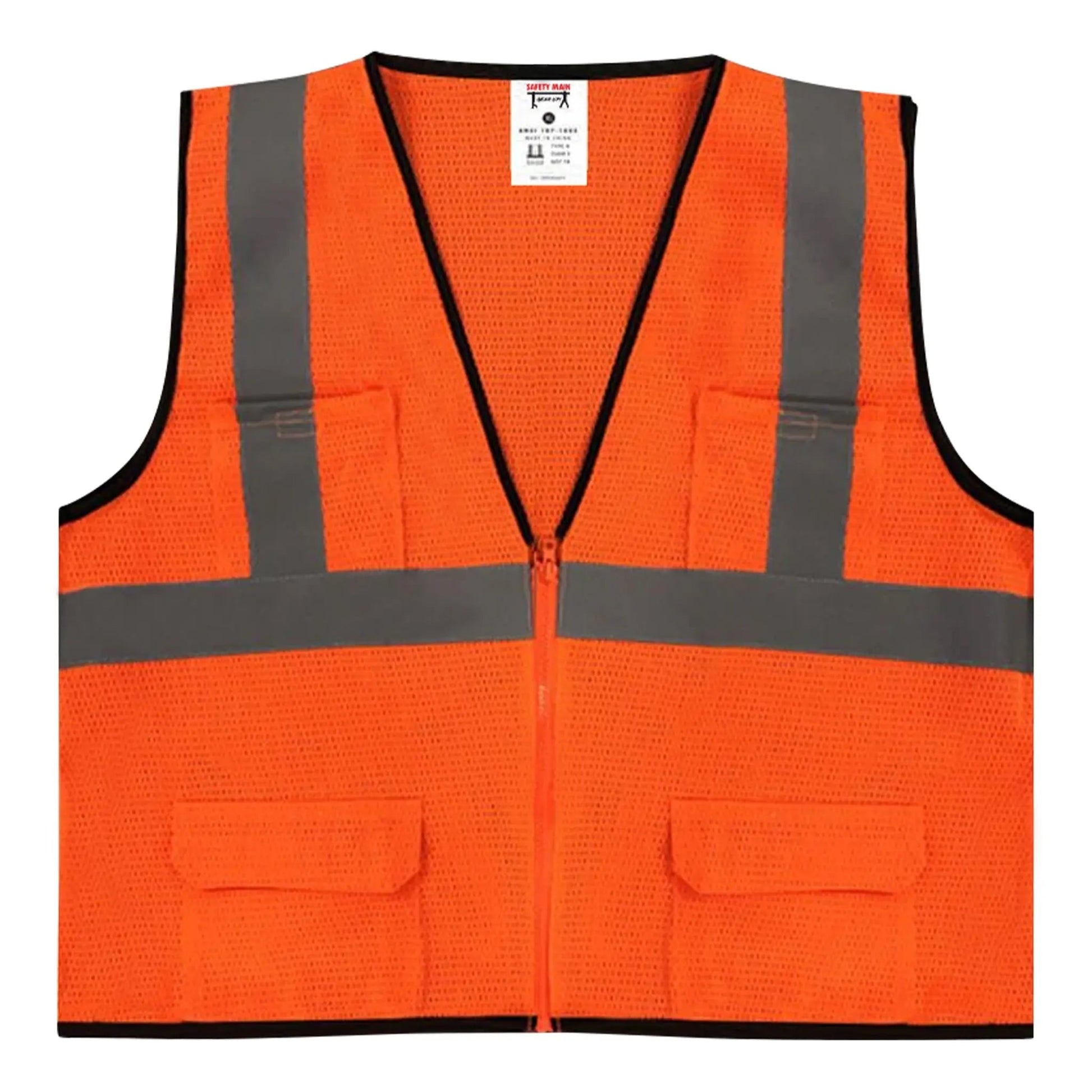 Safety Main 05EAMO Economy Vest, Class 2, All Mesh, Hi - Vis Orange, Pack of 5 - Fire Protection Parts