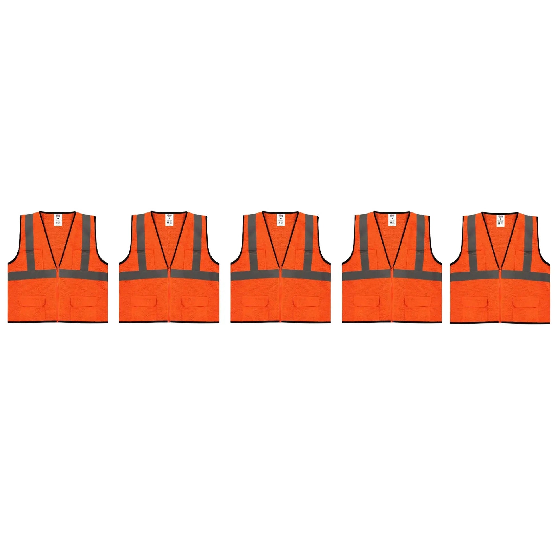 Safety Main 05EAMO Economy Vest, Class 2, All Mesh, Hi - Vis Orange, Pack of 5 - Fire Protection Parts
