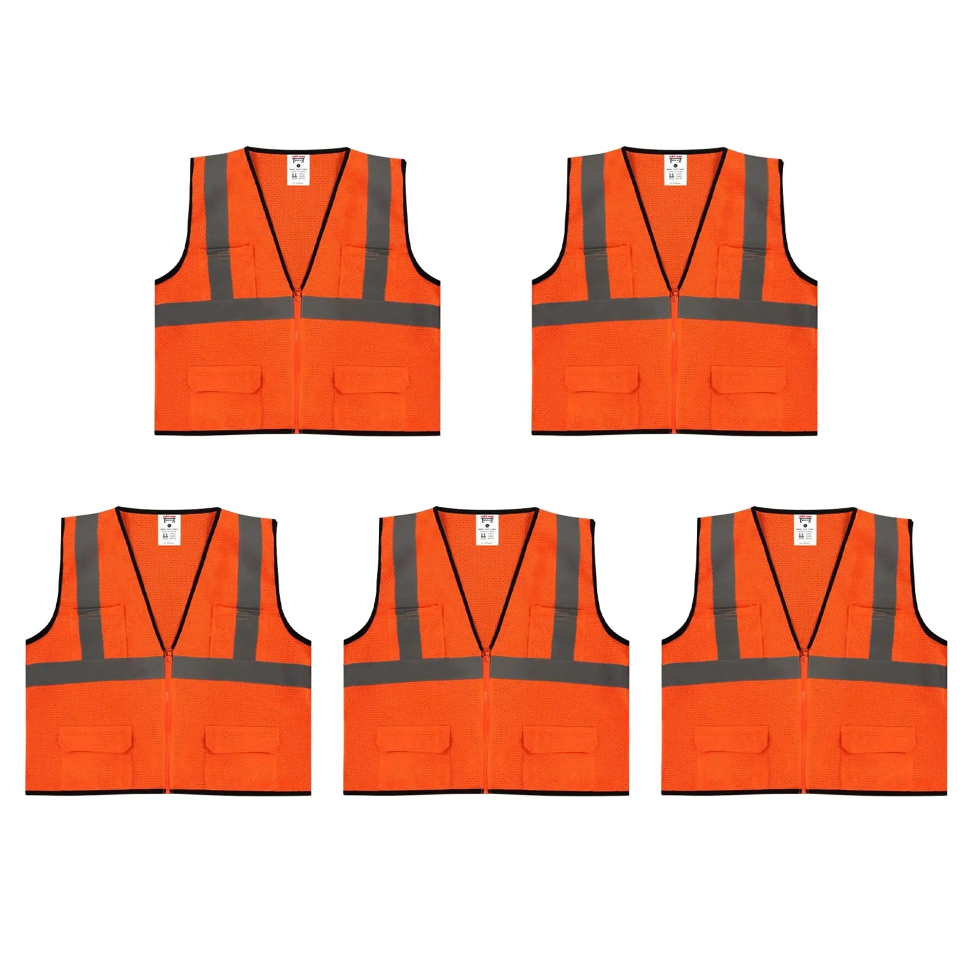 Safety Main 05EAMO Economy Vest, Class 2, All Mesh, Hi - Vis Orange, Pack of 5 - Fire Protection Parts