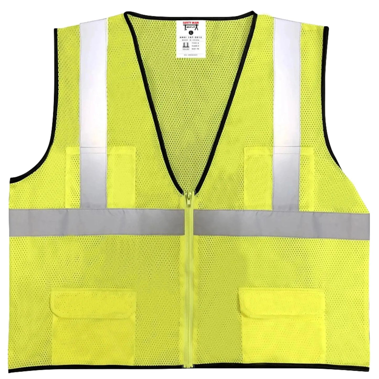 Safety Main 05EAMYZ Economy Vest, Class 2, All Mesh, Hi-Vis Yellow, Pack of 10 by Enviro Safety Products