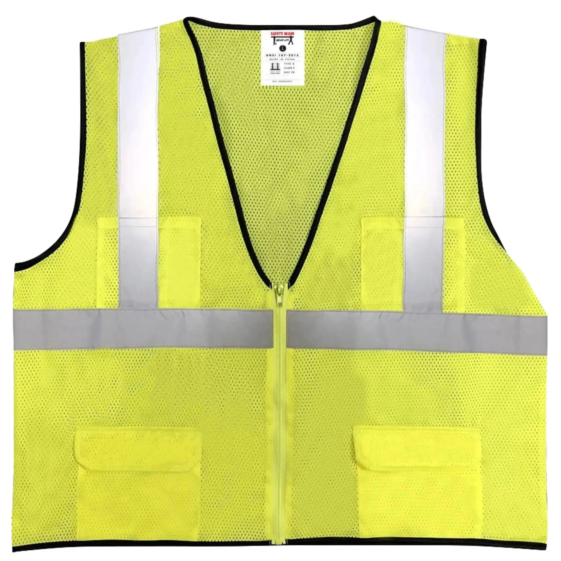 Safety Main 05EAMYZ Economy Vest, Class 2, All Mesh, Hi-Vis Yellow, Pack of 10 by Enviro Safety Products