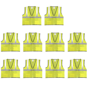 Safety Main 05EAMYZ Economy Vest, Class 2, All Mesh, Hi-Vis Yellow, Pack of 10 by Enviro Safety Products