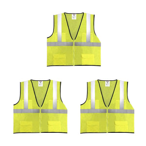 Safety Main 05EAMYZ Economy Vest, Class 2, All Mesh, Hi-Vis Yellow, Pack of 3 by Enviro Safety Products