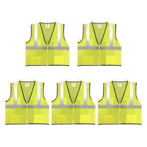 Safety Main 05EAMYZ Economy Vest, Class 2, All Mesh, Hi-Vis Yellow, Pack of 5 by Enviro Safety Products
