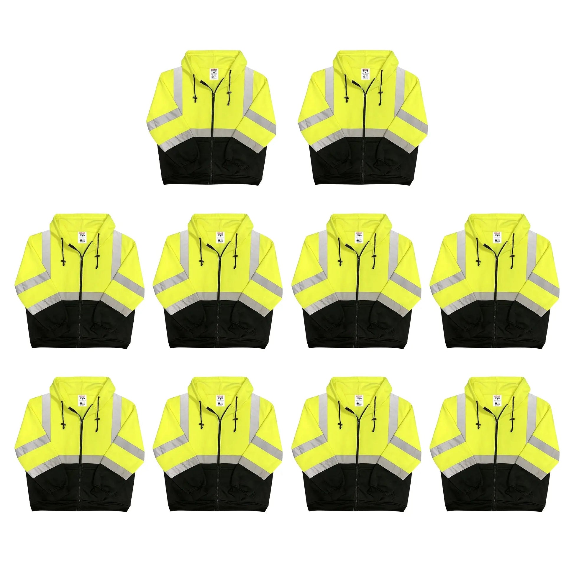 Safety Main 05LWJYB Lightweight Jacket, Class 3, Hi - Vis Yellow with Black Bottom, Pack of 10 - Fire Protection Parts