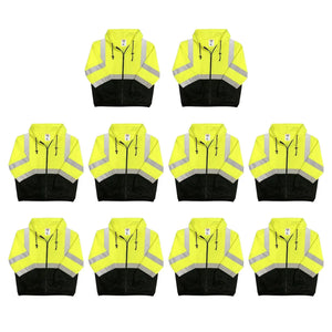 Safety Main 05LWJYB Lightweight Jacket, Class 3, Hi-Vis Yellow with Black Bottom, Pack of 10 by Enviro Safety Products