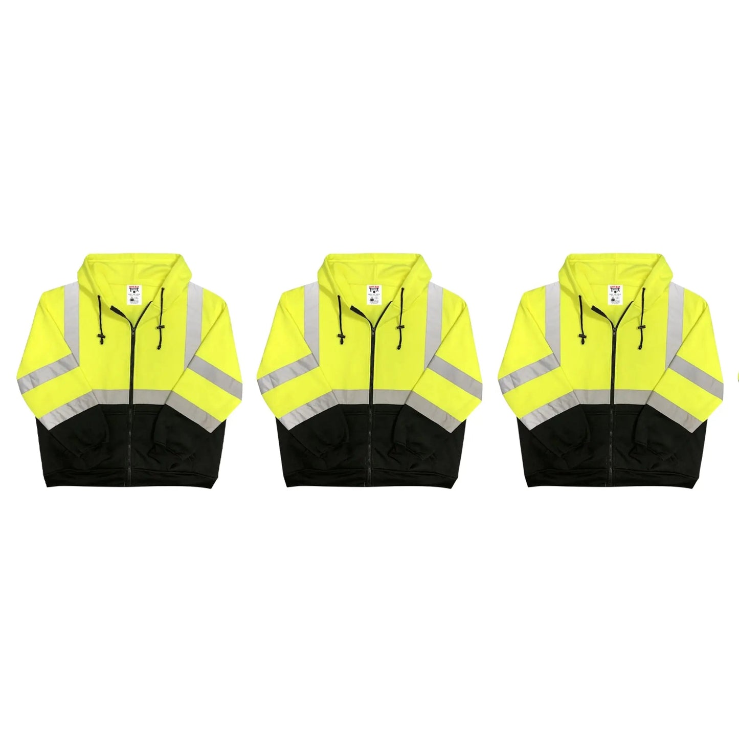 Safety Main 05LWJYB Lightweight Jacket, Class 3, Hi - Vis Yellow with Black Bottom, Pack of 3 - Fire Protection Parts